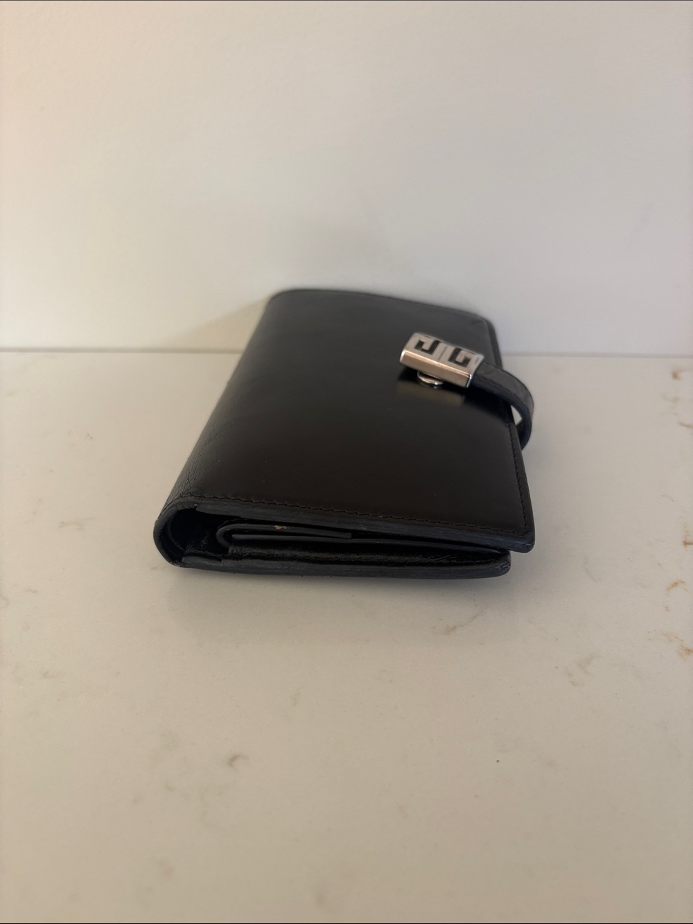 Givenchy Black Leather Wallet with Silver Double-G Logo - Picture 3 of 15